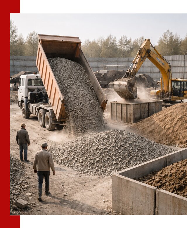 Доставка нерудных материалов с погрузкой и разгрузкой в Новошахтинске