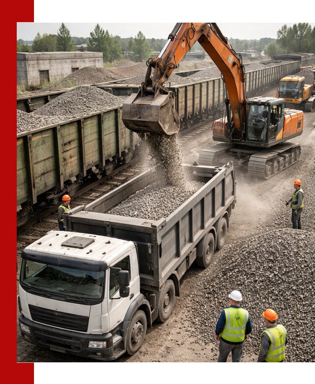 Железнодорожный щебень фракция 25–60 для поставок в Новошахтинске