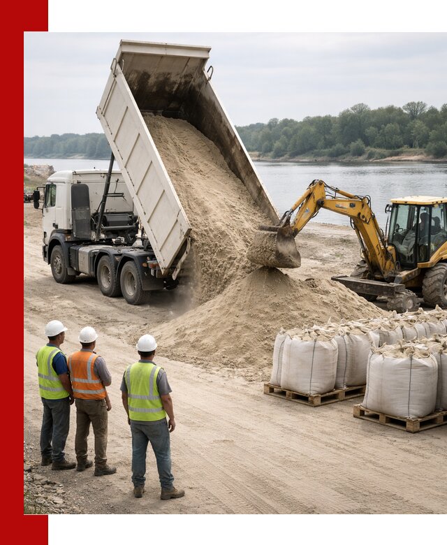 Доставка речного песка в Новошахтинске самосвалами и погрузкой