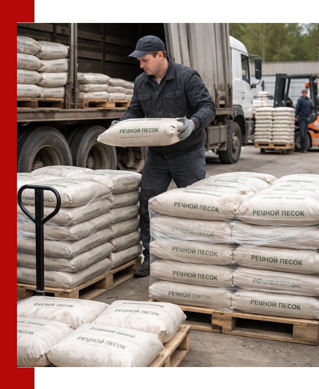Речной песок в мешках с доставкой в Новошахтинске