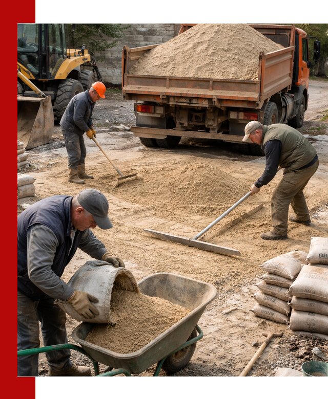 Поставка песка для стяжки в Новошахтинске с быстрой доставкой