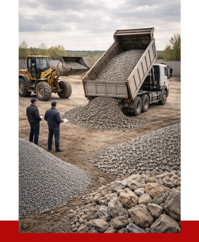 Гравий и камень с доставкой в Новошахтинске от 4375 р. - ПРОНЕРУДНвш