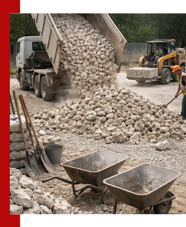 Доставка и продажа бутового известнякового камня в Новошахтинске