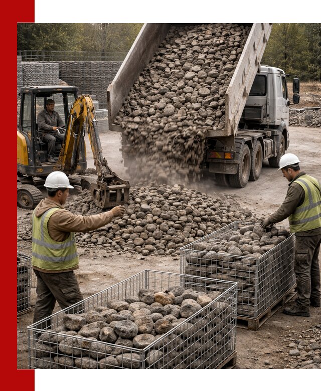 Камень для габионов фракция 100–201 в Новошахтинске