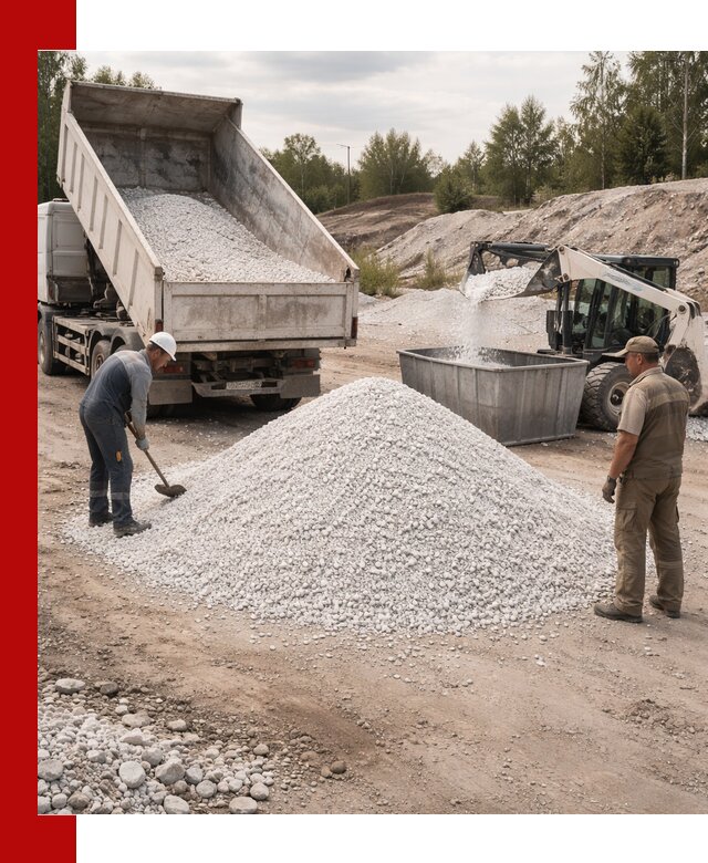 Доставка и продажа белой мраморной крошки в Новошахтинске