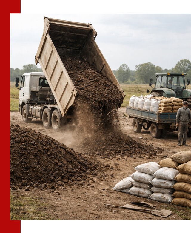 Доставка грунта и удобрений оптом в Новошахтинске для сельхоз и строительства