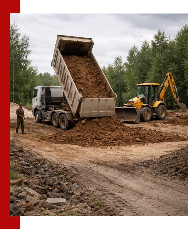 Доставка суглинка самосвалами в Новошахтинске подсыпка и планировка