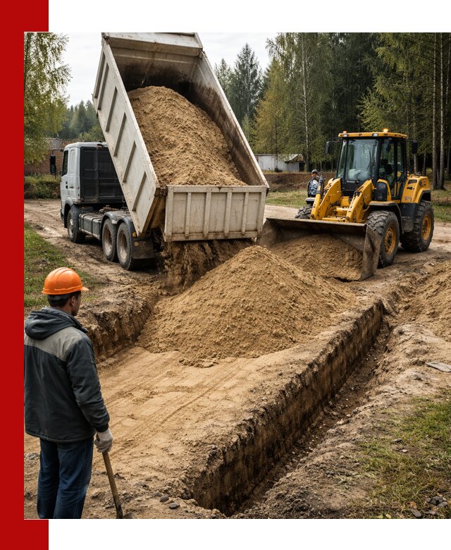 Доставка песчаного грунта в Новошахтинске для строительных работ