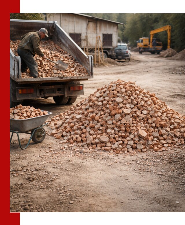 Доставка и подушка из боя кирпича с разгрузкой в Новошахтинске