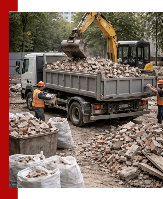 Вывоз строительного мусора в Новошахтинске с самосвалами и контейнерами