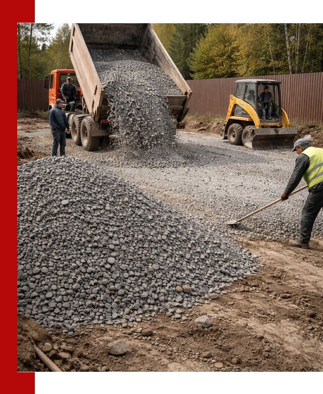 Отсыпка участка щебнем с доставкой и уплотнением в Новошахтинске